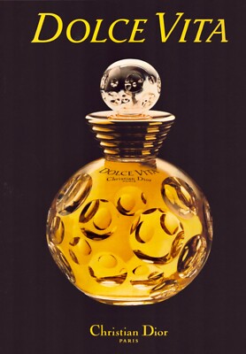 1996 DOLCE VITA PERFUME By Christian Dior Paris 2-Sided MAGAZINE