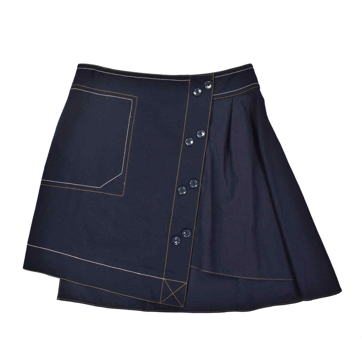 Derek Lam Crosby 10 Midnight Navy Asymmetrical Denim Skirt Womens