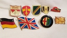 1970s British Flag ALFA ROMEO Germany Mexico Lapel Hat Pin Gold Tone LOT vtg