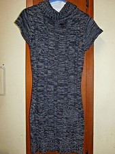 AMBIANCE APPAREL Marbled Gray Cap Sleeve Turtleneck Sweater Dress-Size M Junior