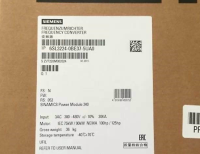 #ad #ad 1PC NEW IN BOX SIEMENS 6SL3224 0BE37 5UA0 6SL3 224 0BE37 5UA0 w 1 YEAR WARRANTY $2299.99