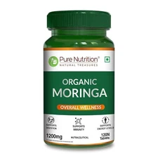 Pure Nutrition Organic Moringa 1200Mg - 120 Veg Tablets Free Shipping World Wide