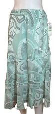 ALFRED DUNNER Petites Womens Green Midi Lined Skirt Sz 8P NWT