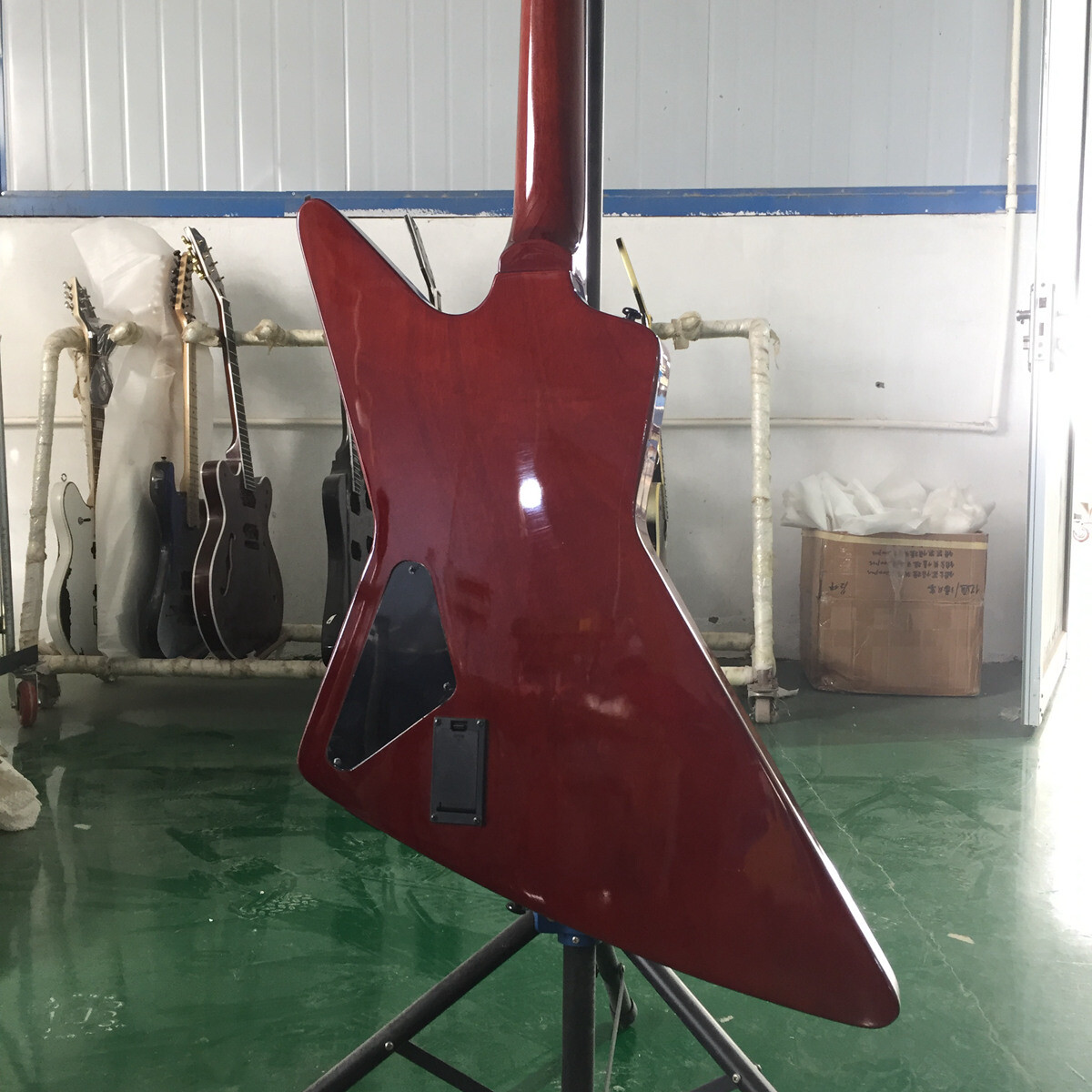 6 Strings Explorer Electric Guitar Mahogany Body&Neck Black