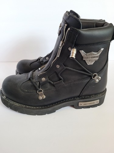 Harley Davidson Mens Motorcycle Riding Boots Heavy Duty Black Leather Size 11.5W - Picture 9 of 22