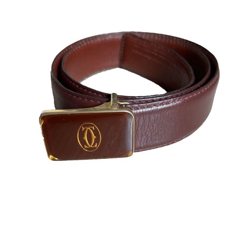CARTIER leather tank Reversible Narrow Belt Women 【Used 