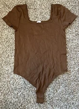 So Good For Life - Brown Ribbed Bodysuit Size L