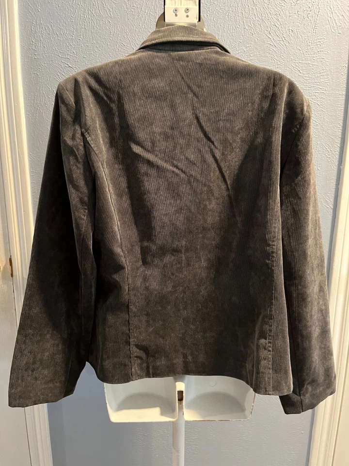 Blazer Studio Works, 2 bolsillos, botón, manga larga, gris, talla 16, nuevo sin etiquetas Foto 4 de 4