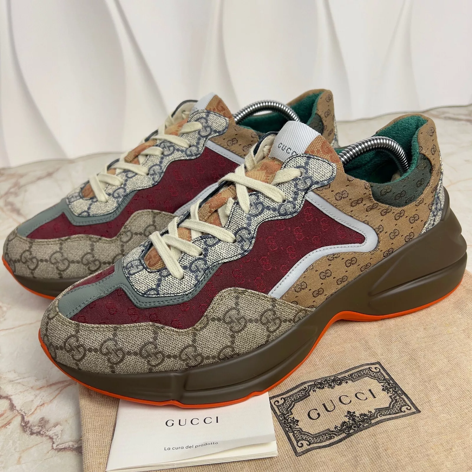 Gucci Rhyton GG Supreme Baskets Multicolore Toile Cuir 9,5 G 10 US 43, *