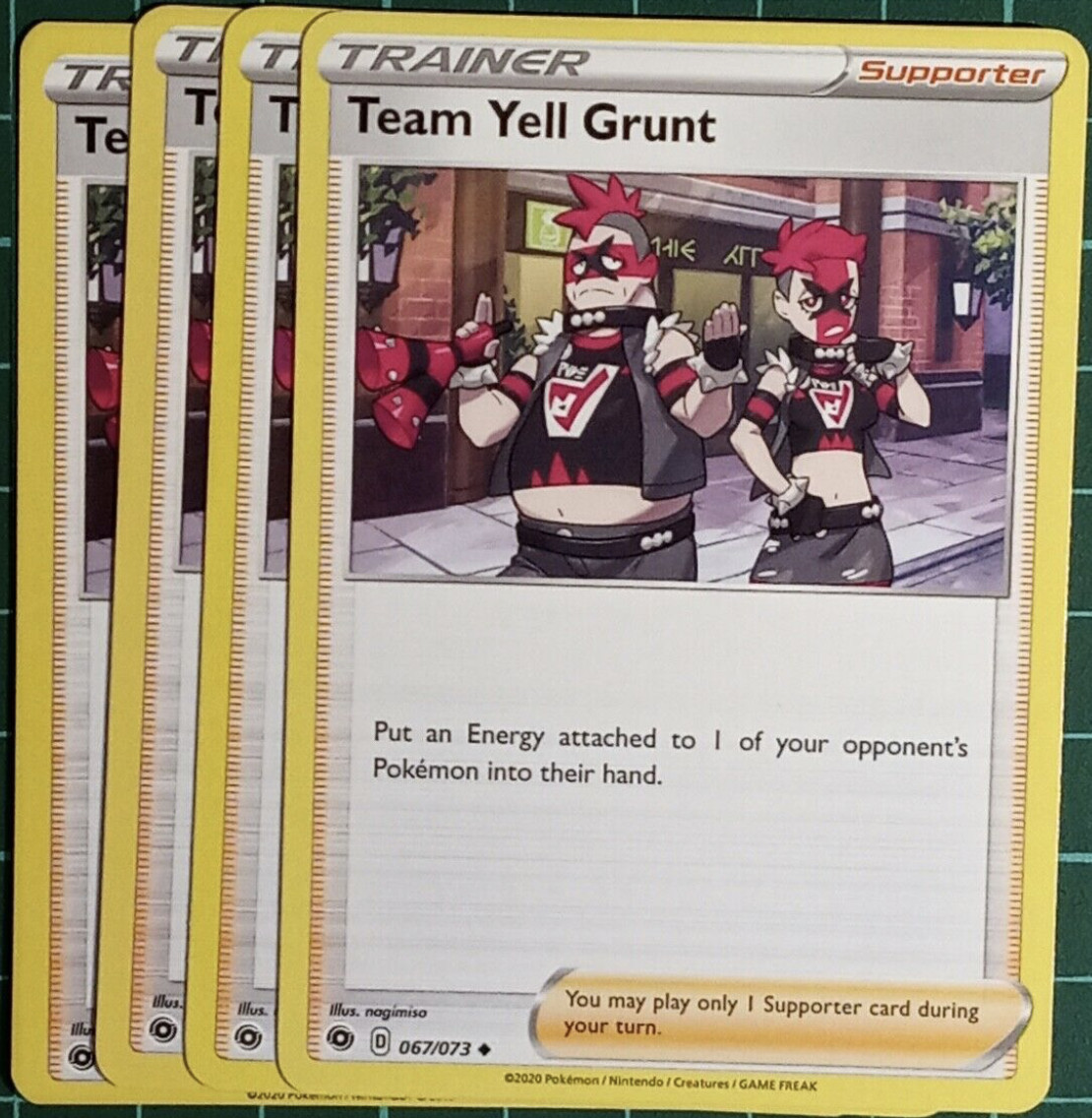 Pokemon - 4x Team Yell Grunt - 067/073 - Champion's Path - NM/M