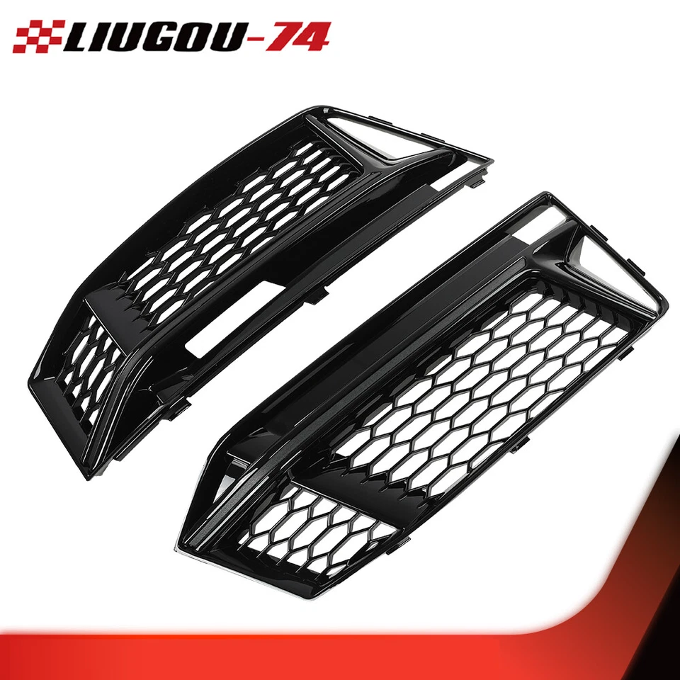 Fit For Audi A4 B9 S-line/S4 B9 2016-2018 RS5 Style Fog Light Grill Bezel Cover Foto 4 de 4