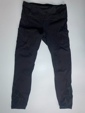 Lululemon Speed Up Tight Leggings Womens Size US8/UK12 Mesh Black Gym Yoga