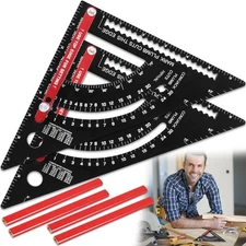 2Pack Carpenter Square 7 inchAdjustable Rafter Square Carpenter ToolsMulti-Pu...