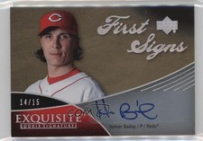 2007 Exquisite Rookie Signatures Silver Spectrum 14/15 Homer Bailey Auto 0o48