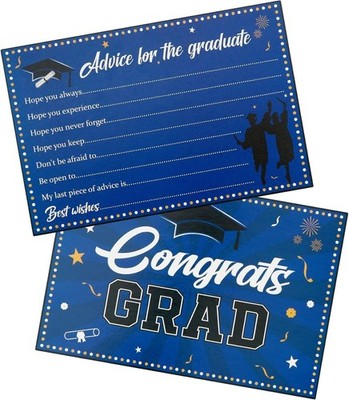 24 Pack Graduation Advice Cards Bulk, Blue Graduation Advice and Wishes Cards, G