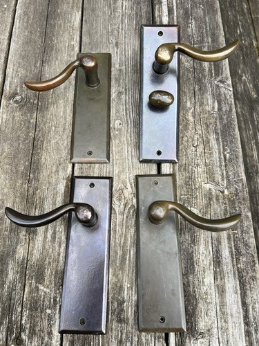 Sun Valley Bronze Door Hardware, Dummy & Lock Handle Door Plates Excellent