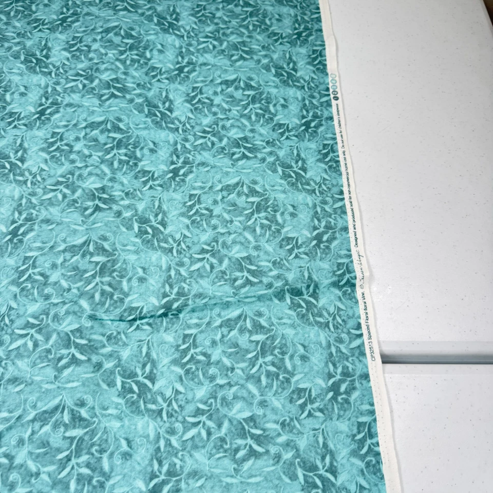 fabric green floral vine quilting cotton 43x218 6 yards CP32513 - Image 4 of 4