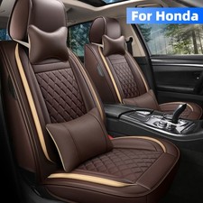 For Honda Accordciviccr-vinsight Faux Leather Car Seat Cover Full Set