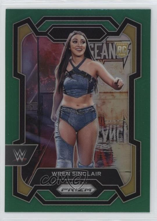 2024 Panini Prizm WWE Green Prizm Wren Sinclair #195 Rookie RC 02l5