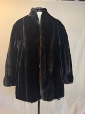 Vintage 1980s faux fur coat with tie belt closure