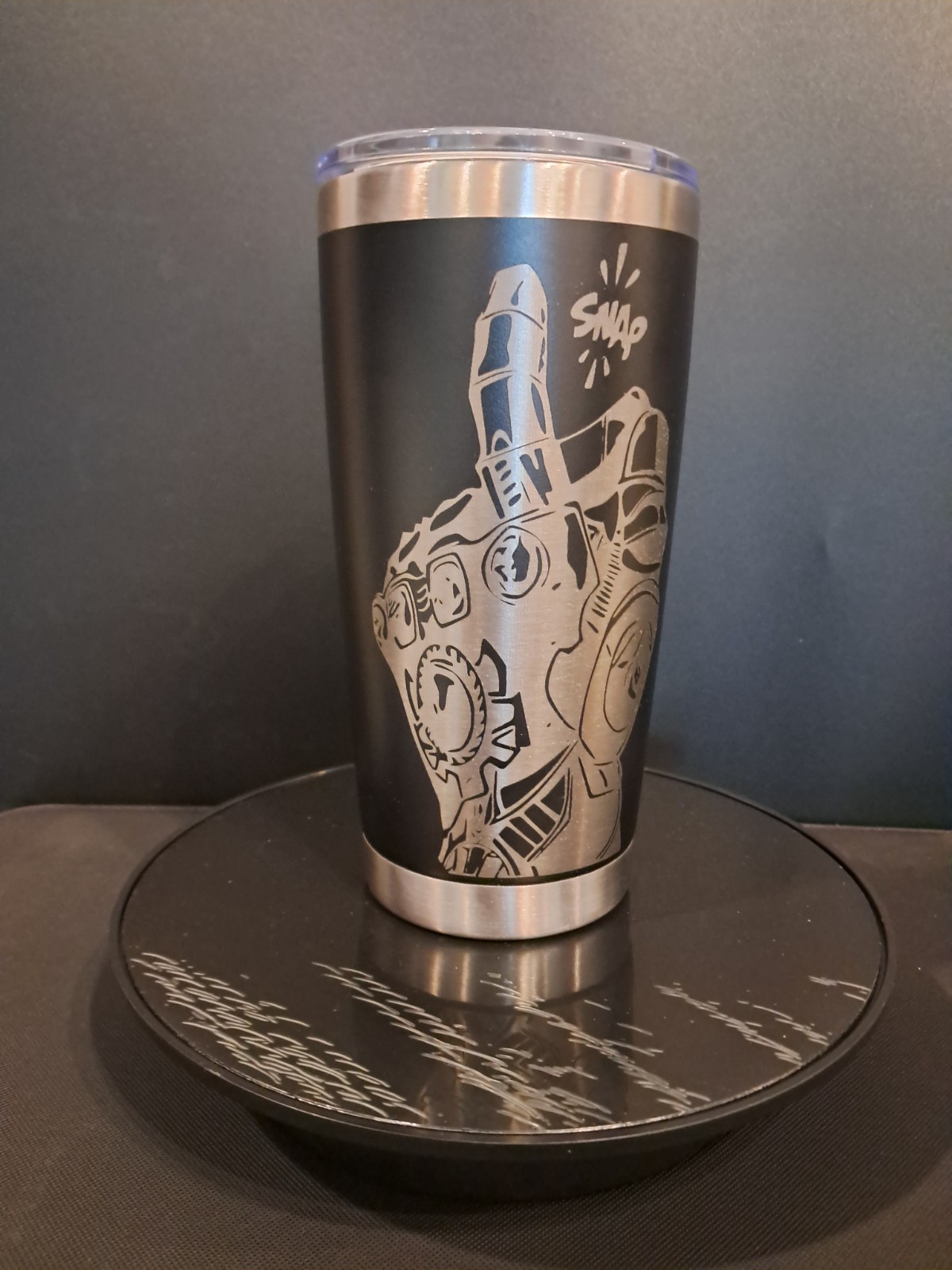 Avengers 20oz Black Engraved Snap Tumbler - Perfect Gift Idea-image