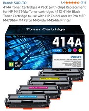 414A Toner Cartridges 4 Pack with Chip Replacement for HP REG 70