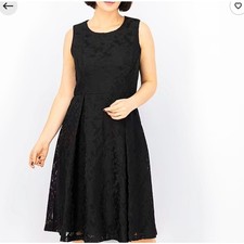 Calvin Klein LBD Lace Fit & Flare Dress Midi Sleeveless Size 6 Pleated