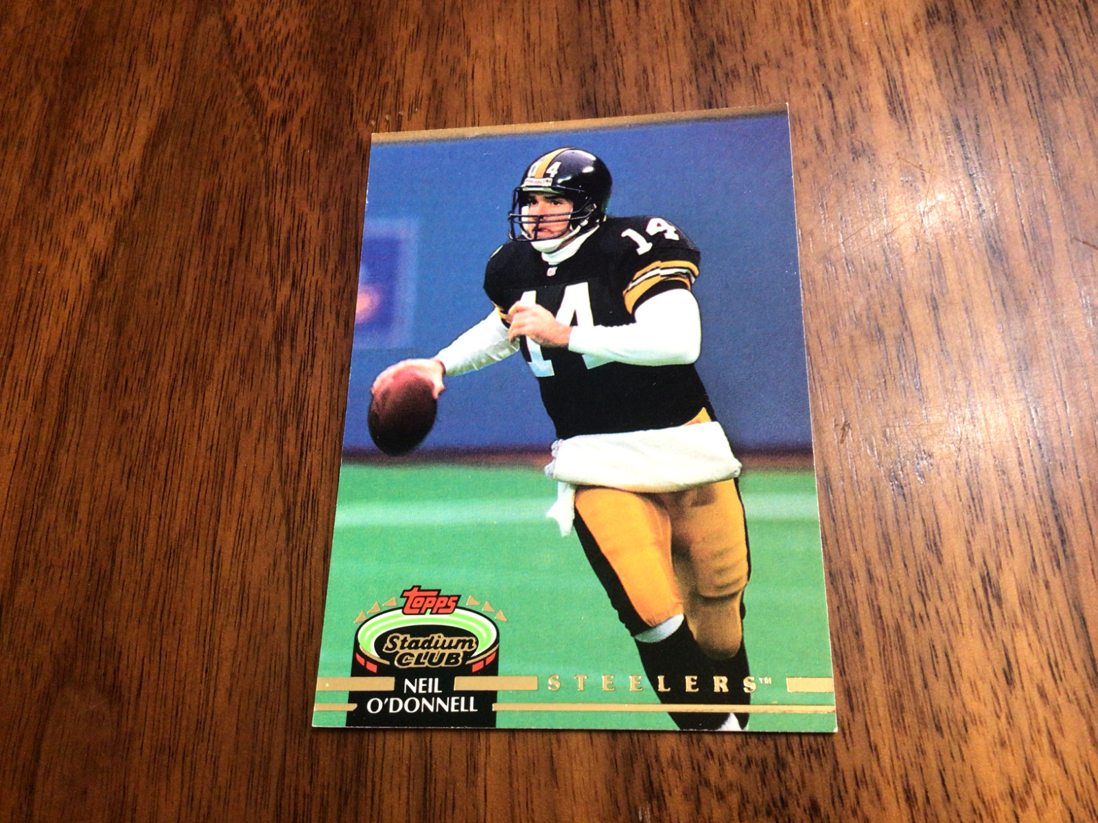 1992 NEIL O’DONNELL rookie PITTSBURGH STEELERS VTG MINT TOPPS STADIUM CLUB 205