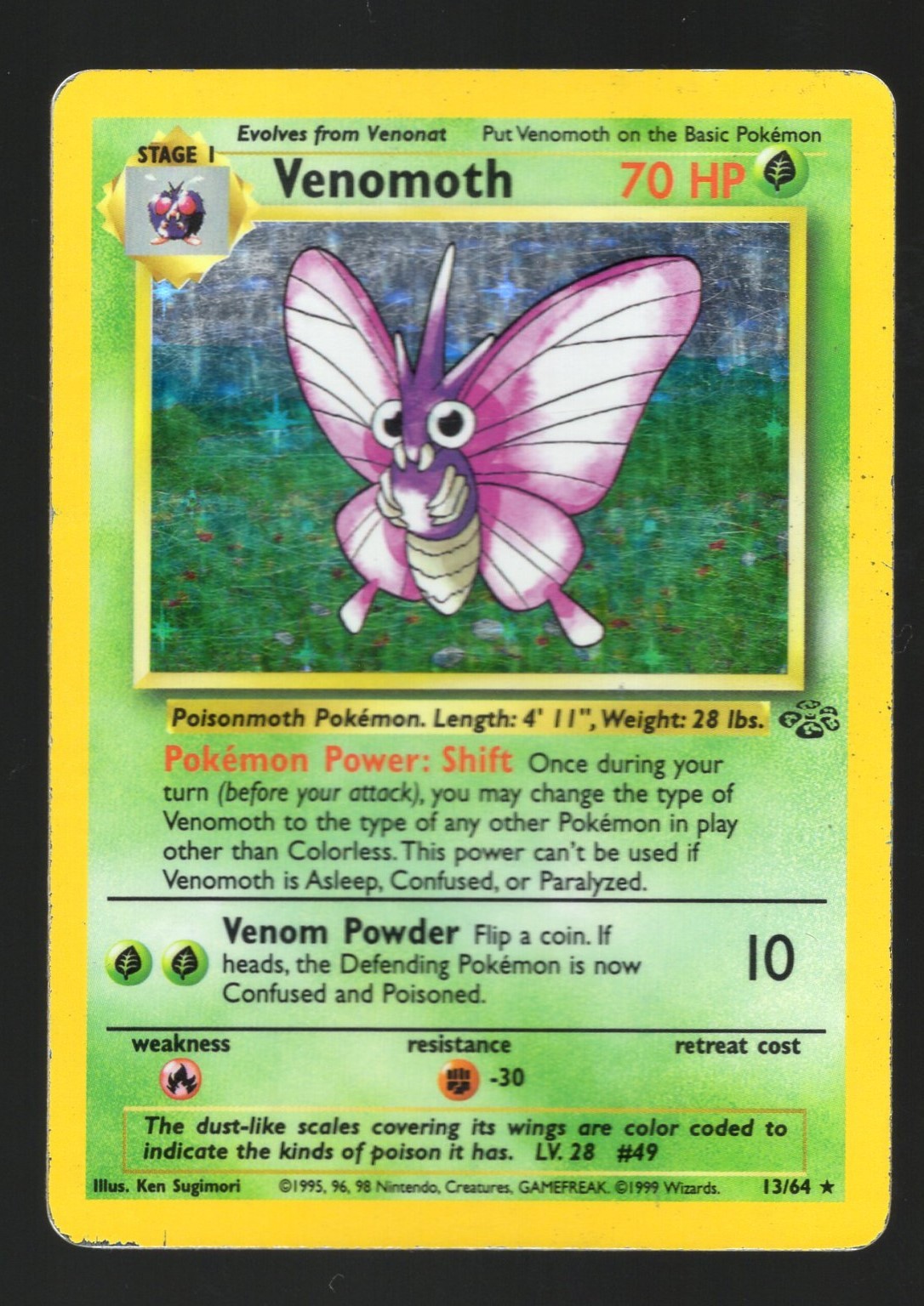 Venomoth Holo 13/64 Jungle G-VG