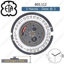 Genuine ETA 805.112 Watch Movement Swiss Multiple Variations 