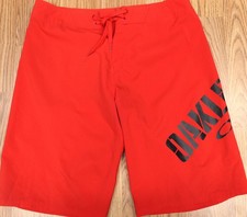 OAKLEY UNLINED POLY/SPANDEX SWIMTRUNKS SWIM SHORTS RED Sz 31