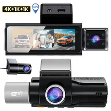 4K 360° DashCam 3 Channel Car Camera 5G WiFi GPS Night Vision G Sensor Parking