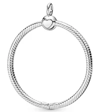 100% RARE PANDORA Sterling Silver LARGE O Pendant Charm Holder 398330