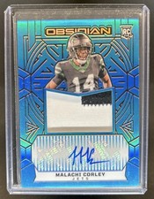 2024 Panini Obsidian Malachi Corley Rookie Jumbo Auto RC Patch Blue #/25