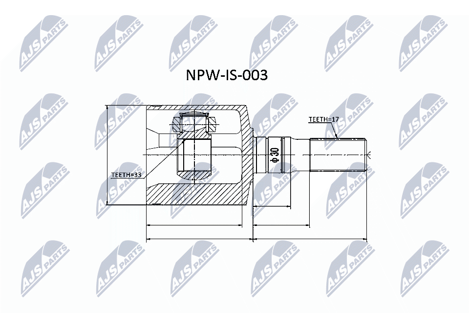 Fits NTY NPW-IS-003 INNER CV JOINT