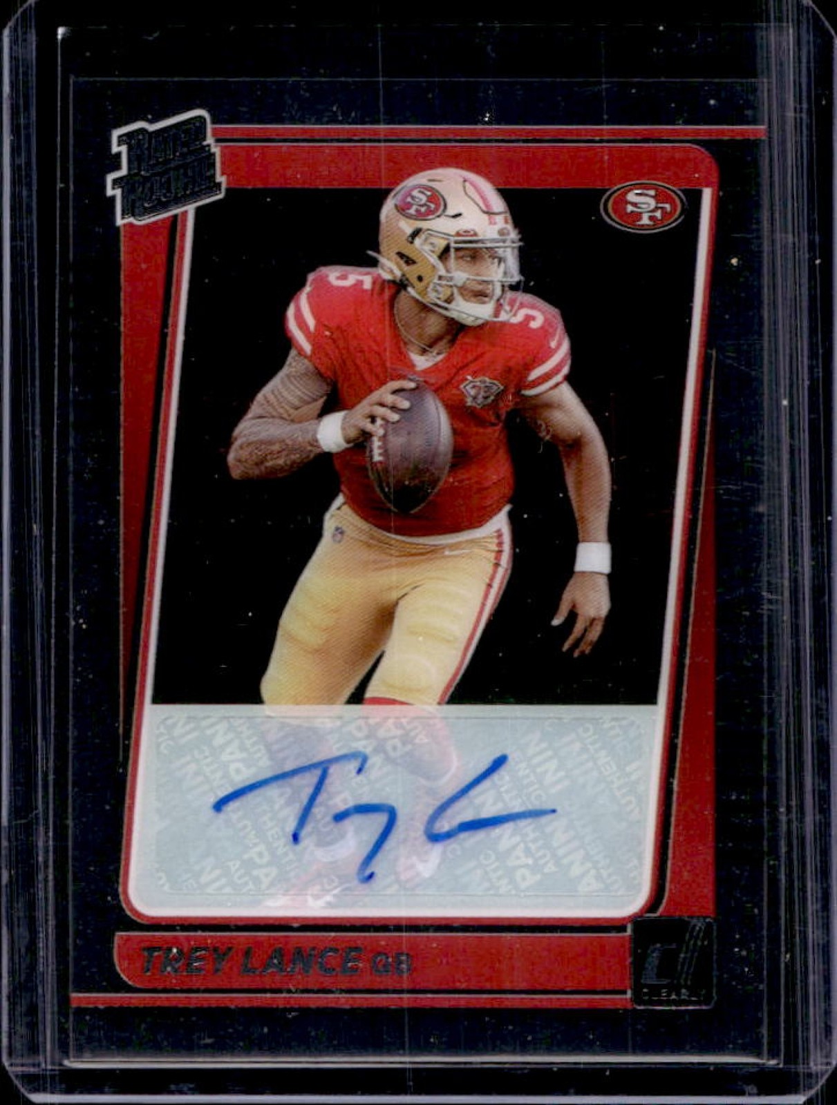 Trey Lance Panini Clearly Donruss #54 Rated Rookie Autograph-Silver