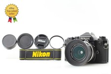 Near MINT w/ Hood Nikon FE Black SLR Film Camera Ai 28mm F3.5 Lens From Japan
