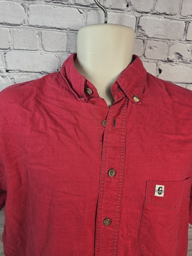 Vintage 80s Gitano M Short Sleeve Button Up Red Shirt Retro Casual Solid 90s - Picture 4 of 20