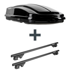 Dachbox LEVUP Space 430 Duo + Dachträger für Skoda Superb Kombi II Typ 3T5 Top