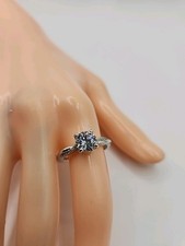 925 Sterling Silver Promise Ring, Engagement Rings, Inlaid zirconia, Size 7,