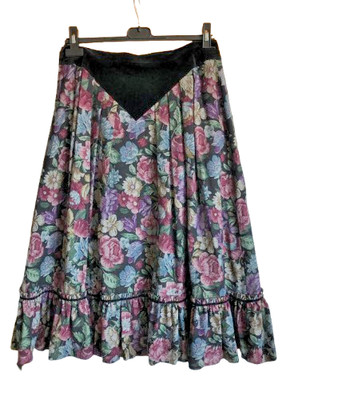 Hammer women's costume skirt size 42 80% wool velvet colorful lined