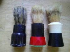 Vtg shaving brush lot of 3 bakelite handle cleaned Ever Ready Rubberset Peerless