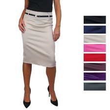 Womens New 24" Length Satin Pencil Skirt Office Evening Occasion Skirt 8-22