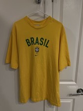 Vintage Nike Brazil Ronaldo yellow T-shirt Size XL