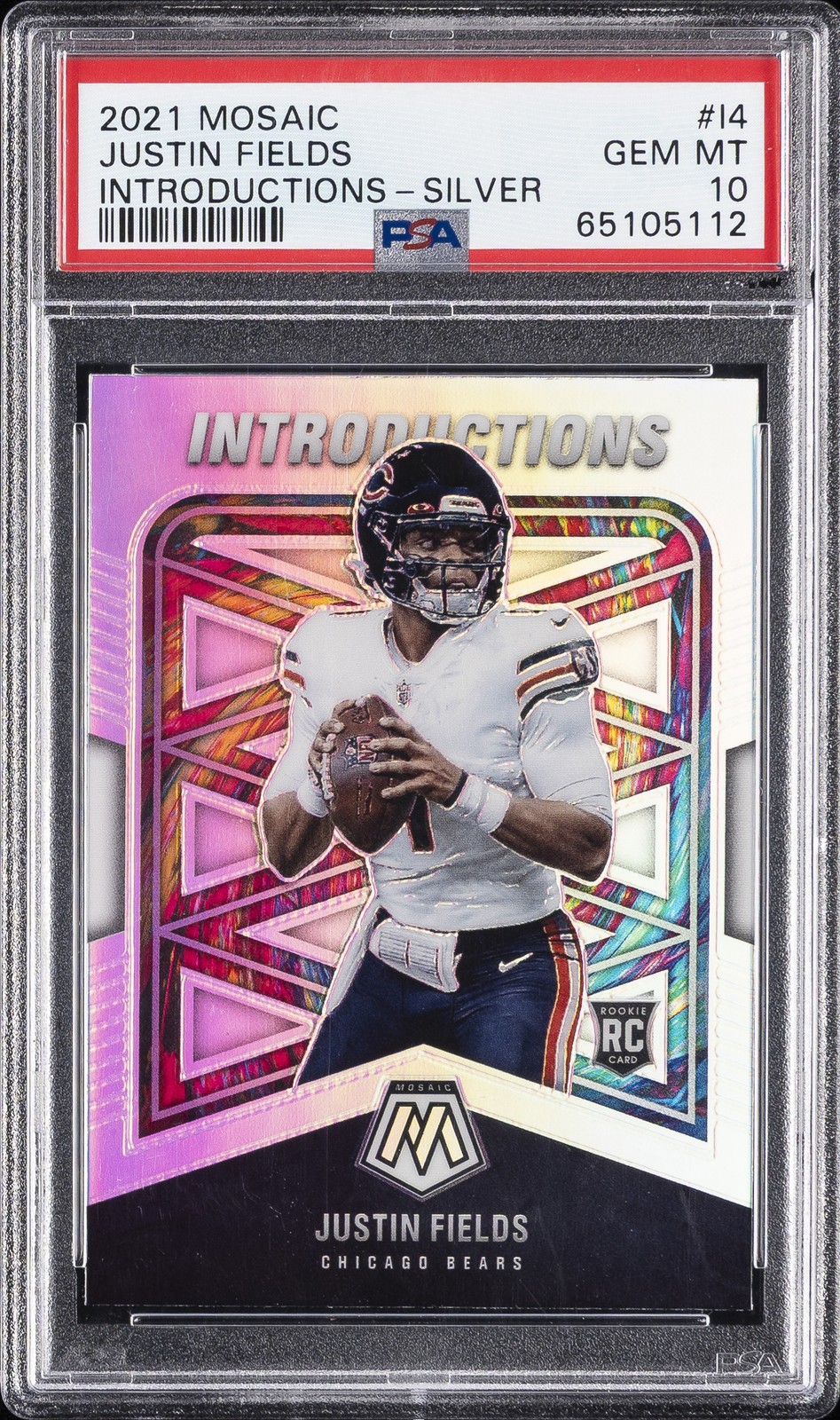 2021 PANINI MOSAIC INTRODUCTIONS SILVER #I4 JUSTIN FIELDS PSA 10