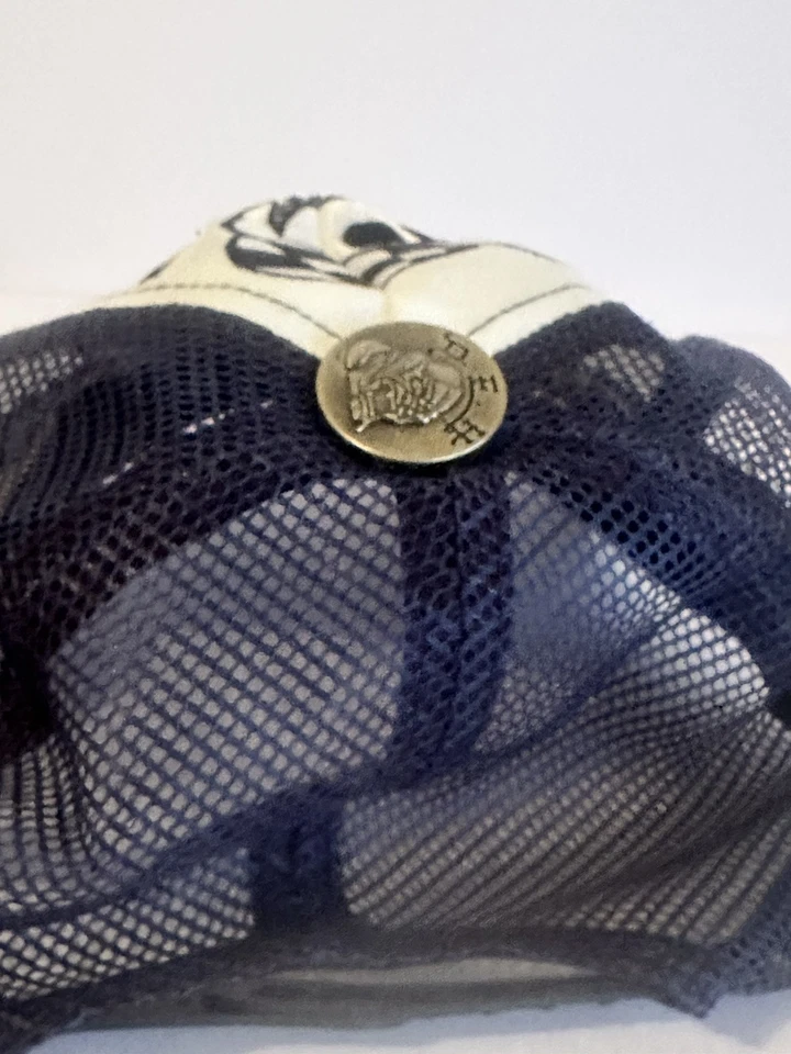 Raro De Colección Ed Hardy Trucker Sombrero Azul Esqueleto Moto Malla Gorra - Unisex Foto 4 de 4