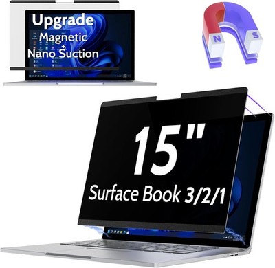 Magnetic Privacy Screen for Surface Book 3/2/1 15 Inch, Removable Anti Blue Ligh