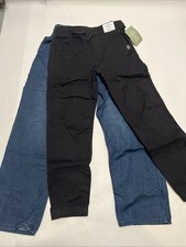 NWT 2-Pack H M Kids Joggers Black / Blue Denim Jeans Size US14 Cotton Drawstring