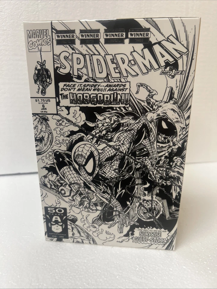 💥McFarlane Gold Label эксклюзивный черный и белый Spider-Man позировала фигурка новый в коробке - Изображение 2 из 4