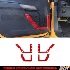 Door Storage Box Net Decor Trim Cover Frame For Ford Bronco 2021-2024 Bright Red